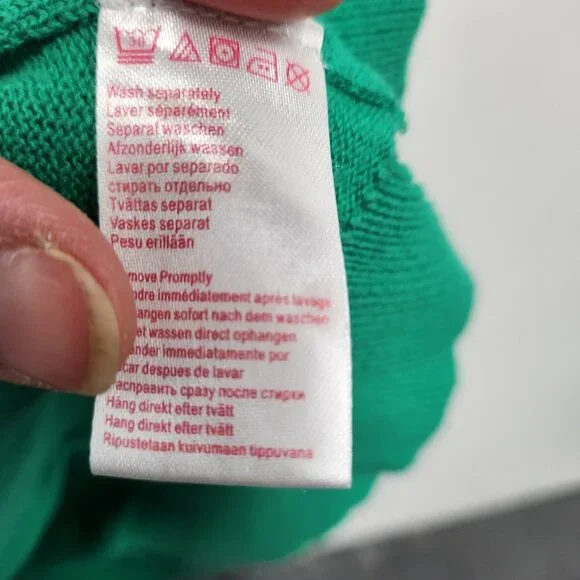 Woman Within Button Up Cardigan Womens Large Green Polka Dot Preppy Casual - Picture 5 of 9